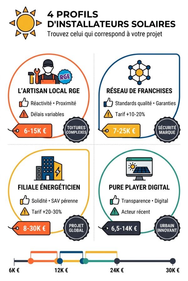 Panorama des 4 profils d'installateurs et leurs spécificités