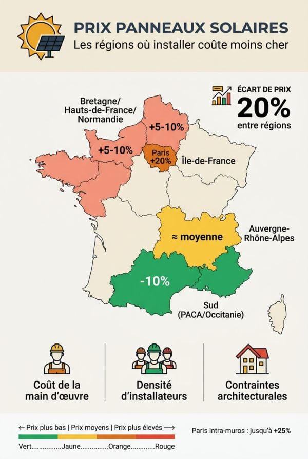 Variations de prix selon les régions françaises