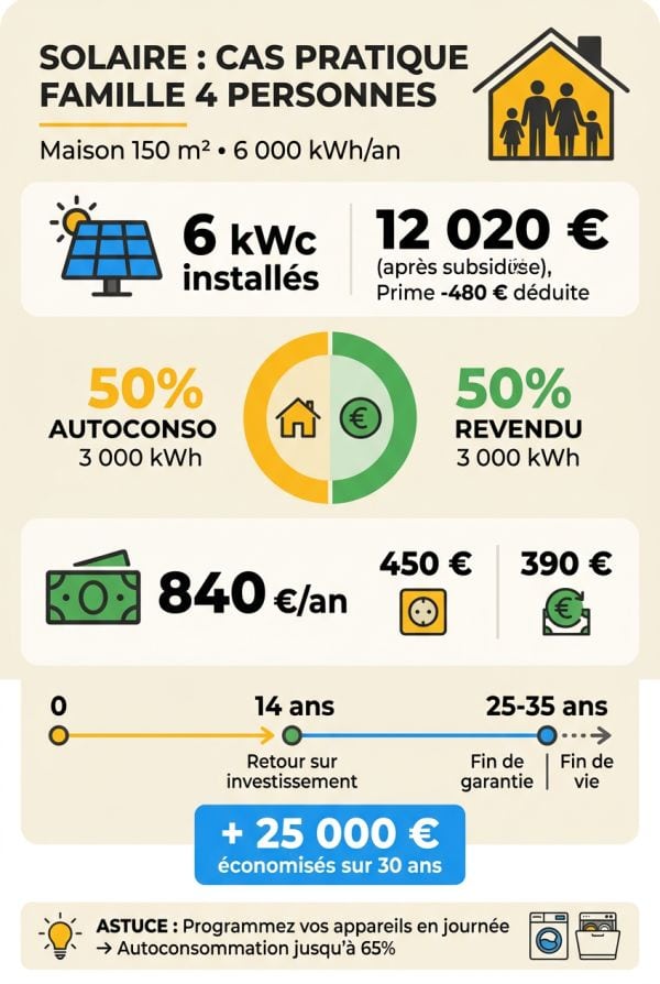 Profil 1 : famille 4 personnes, consommation 6 000 kWh/an