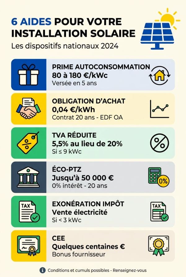 Les dispositifs nationaux pour le photovoltaïque