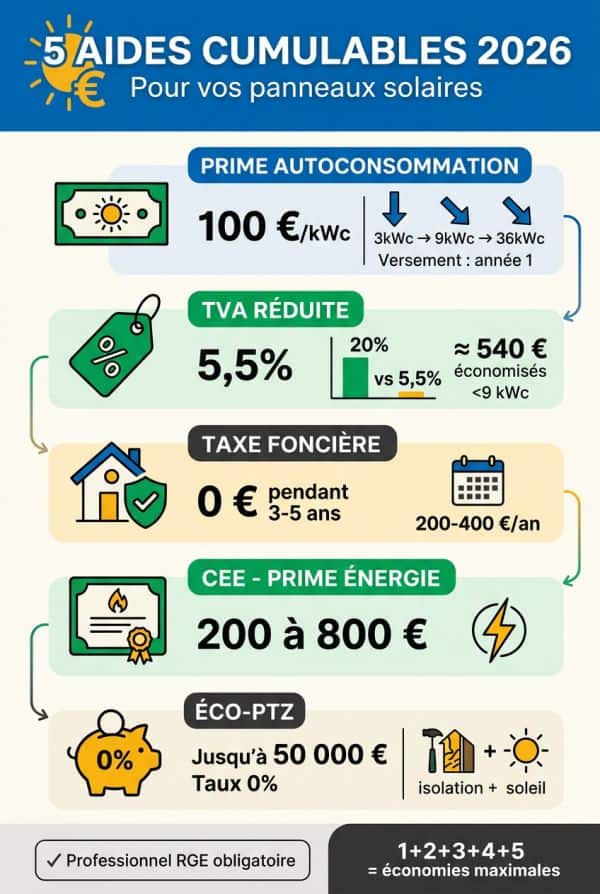 Panorama complet des aides cumulables en 2026